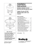 Bradley WF2708 Specifications