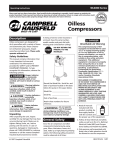Campbell Hausfeld Air Compressor Operating instructions