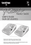 Brother P-Touch 3600 User`s guide