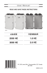 Venmar v"anEE 3000 HE User manual