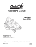 Cub Cadet CLT-538 Operator`s manual