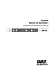 BBE Sound 382I SONIC MAXIMIZER User guide