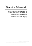 ViewSonic VG700b-2 VLCDS24606-1W Service manual