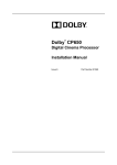 Dolby Laboratories CP650 Installation manual