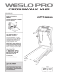 Weslo Crosswalk Pro 14.2t User`s manual