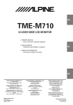 Alpine TME-M710 Owner`s manual