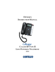 Cortelco CALLER ID TYPE II Instruction manual