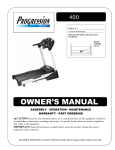 Progression Fitness 400 Owner`s manual