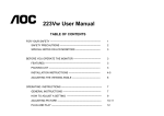 AOC 223VW User manual