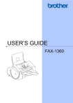 Brother FAX-1360 User`s guide