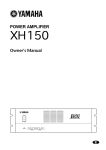 Yamaha XH150 Owner`s manual