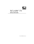 ATI Technologies XCLAIM TV Installation guide