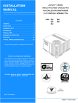 Unitary products group DNH036 Installation manual