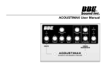 BBE Sound ACOUSTIMAX User manual