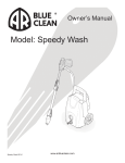 Blue Clean Speedy Wash Owner`s manual