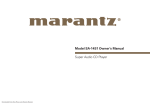 Marantz SA-14S1 Owner`s manual