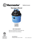 Vacmaster VOM205P Operator`s manual