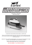 Earlex STEAM DYNAMO PRO Instruction manual