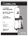 Delta 1-1/2 H.P. DUST COLLECTOR 50-786 Instruction manual