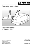 Miele Vacuum Cleaner Operating instructions