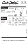 Cub Cadet GC145 Operator`s manual