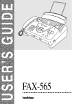 Brother FAX-565 User`s guide