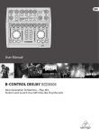 Behringer B-Control Deejay BCD3000 User manual