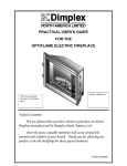 Dimplex Optiflame Electric Fireplace User`s guide