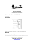 Avanti RM4120W Instruction manual