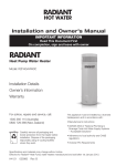 Radiant R2FHG4HW0C Owner`s manual