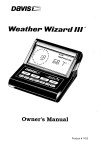 DAVIS Weather Wizard III Instruction manual