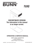 Bunn TU3Q Service manual