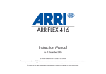 ARRI ARRIFLEX 416 Instruction manual