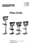 Axminster Pillar Drills Instruction manual