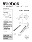 Reebok Competitor Rt 8.0 Treadmill User`s manual