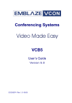 Emblaze-VCON VCB5 User`s guide