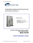 Quintum ITA-200 Installation guide