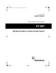 Radio Shack ET-007 Owner`s manual