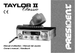 PRESIDENT TAYLOR II CLASSIC Owner`s manual