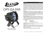 Elation OPTI QA PAR Instruction manual