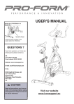 ProForm PT6.0 User`s manual