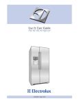Electrolux Side by Side Refrigerators Use & care guide