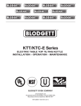 Blodgett KTG-10E Operating instructions