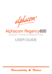 Alphacom Regency600 User guide