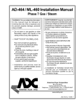 American Dryer Corp. ADS-464 Installation manual