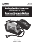 Wagan Cordless Spotlight Compressor User`s manual
