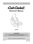 Cub Cadet TANK SZ 54 Operator`s manual