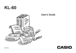 Casio KL-60 - Label Printer User`s guide