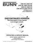 Bunn CDBC-MV Service manual