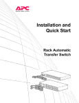 APC Automatic Disconnect Switch Quick start manual